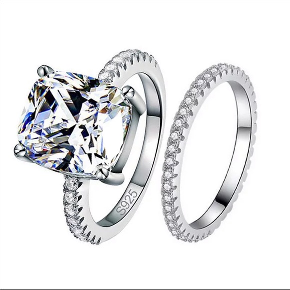 925 sterling silver 6 ct bridal engagement ring - Picture 3 of 4